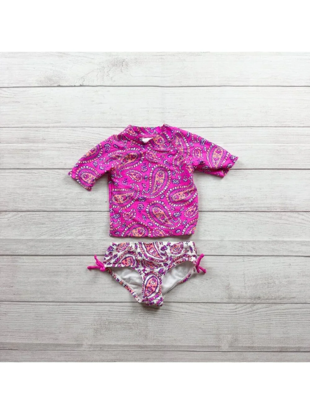 Carter's Paisley Print Two Piece Rash Guard Set Swimwear 12-18 Months